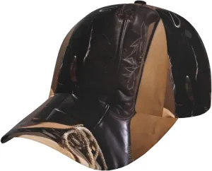 Cowboy Black Hat Western Boots Baseball Cap Adjustable Low Profile Golf Dad Hat Gift for Men Women Visor Hats Fashion Hats