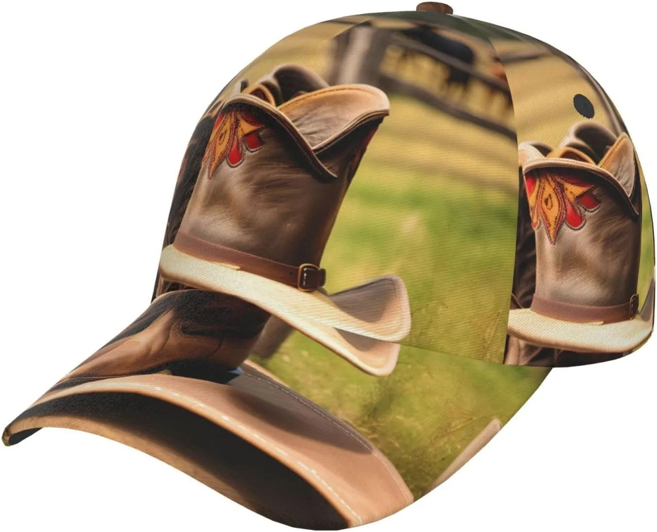 Cowgirl Boots Hat in Farms Adjustable Dad Hat for Summer,Stylish Baseball Cap Hat, erfect for Sports, Outdoor Activities, and Casual Wear Black