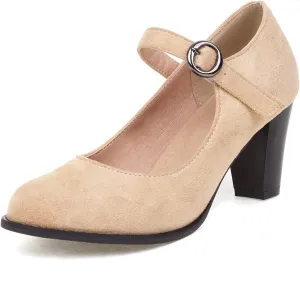Cozivwaiy Women Classic Mary Jane Shoes Ankle Strap Pumps Block Heel
