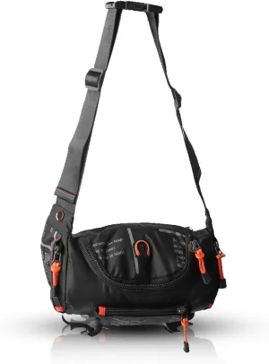 Crossbody Fanny Pack, Large Men Belt Bag with Zipper Pockets Adjustable Strap Waist Pack for Outdoors Travel Casual Black