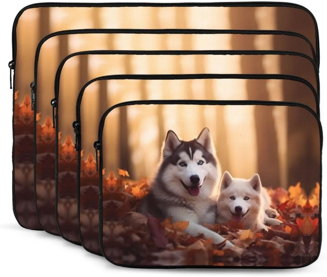 Cute Husky Dogs Pattern Shockproof Portable Laptop 13 inch Sleeve Bag for Men and Women - Ideal for Business Travel, School, and Daily Use