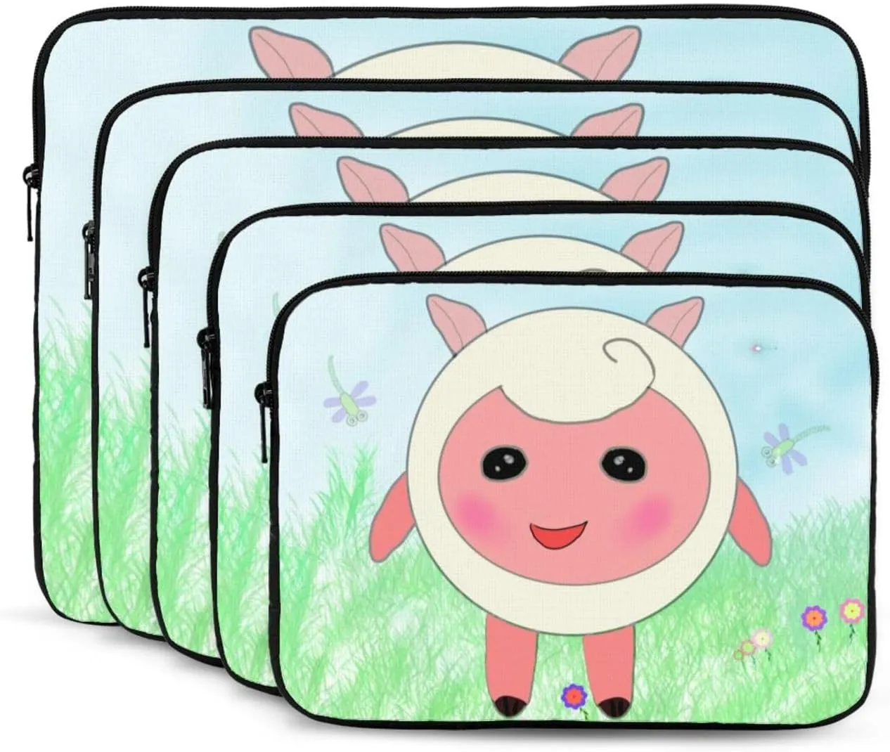 Cute Lamb Pattern Shockproof Portable Laptop 17 inch Sleeve Bag for Men and Women - Ideal for Business Travel, School, and Daily Use