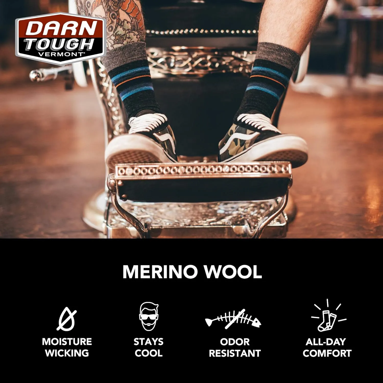 Darn Tough Men's Oxford Crew Lightweight Sock (Style 6033) -