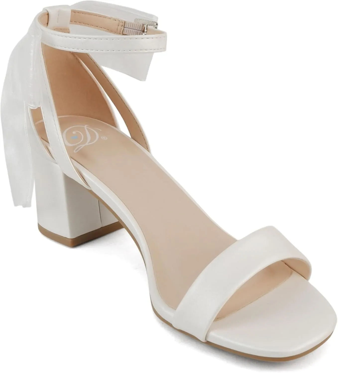 Delicious Everly ~ Women Ankle Strap Low Heel Bridal Dress Sandals
