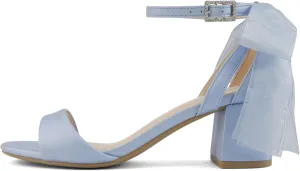 Delicious Everly ~ Women Ankle Strap Low Heel Bridal Dress Sandals