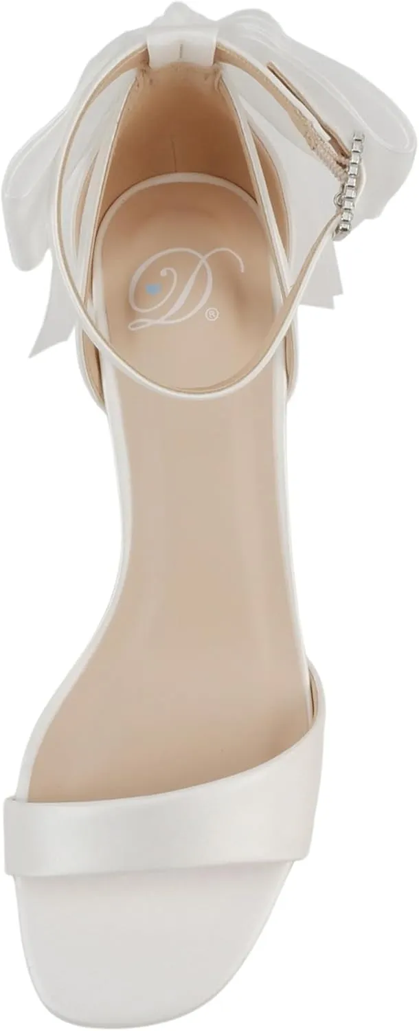 Delicious Everly ~ Women Ankle Strap Low Heel Bridal Dress Sandals