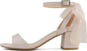 Delicious Everly ~ Women Ankle Strap Low Heel Bridal Dress Sandals