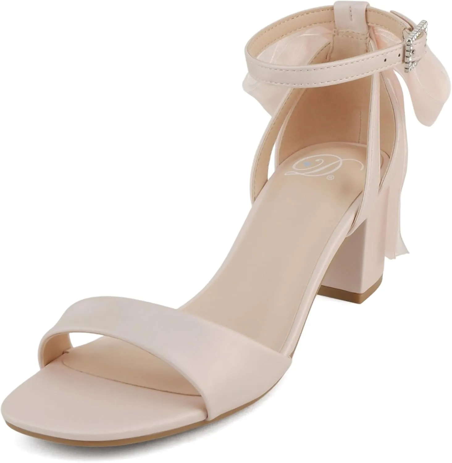 Delicious Everly ~ Women Ankle Strap Low Heel Bridal Dress Sandals