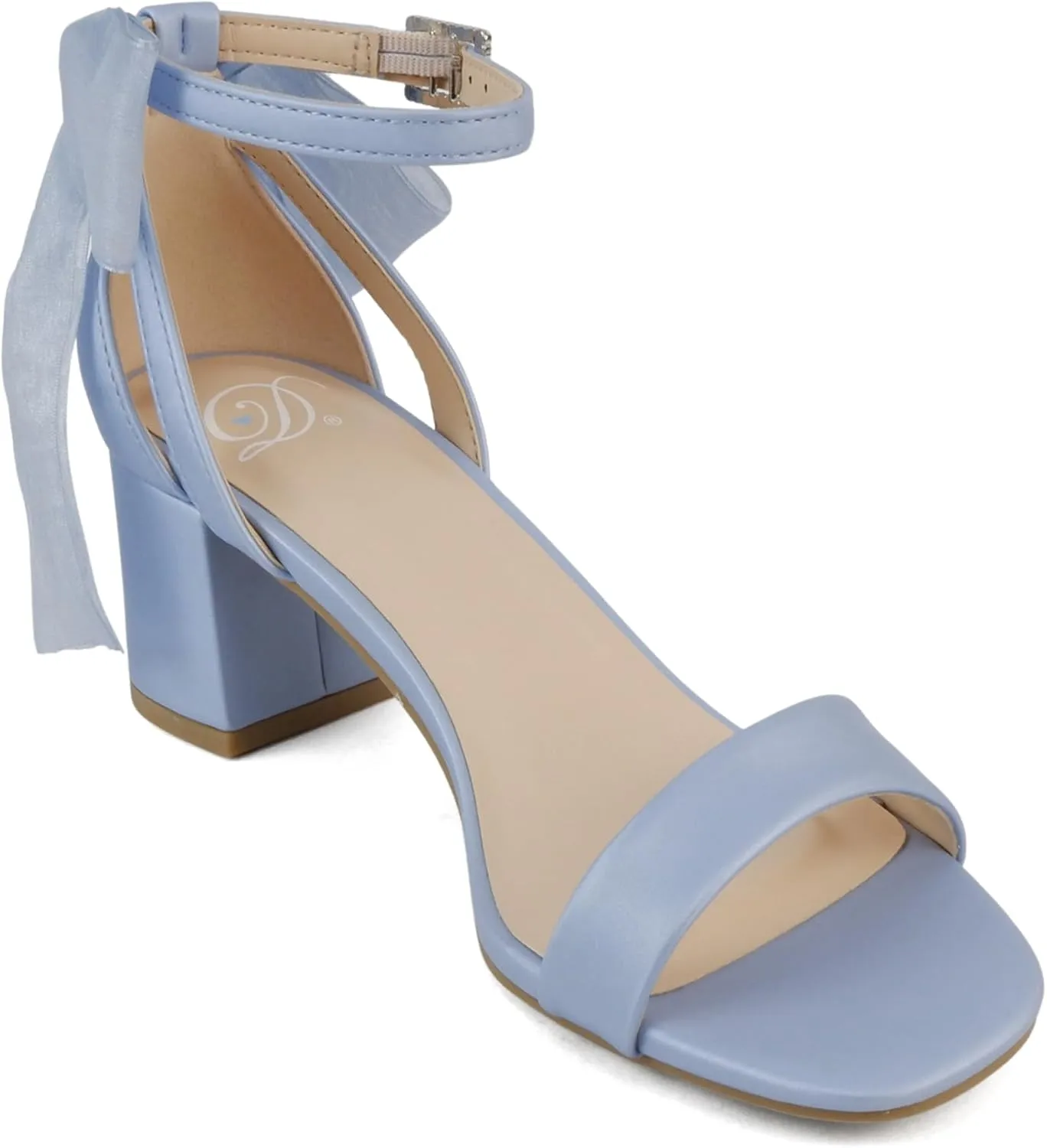 Delicious Everly ~ Women Ankle Strap Low Heel Bridal Dress Sandals