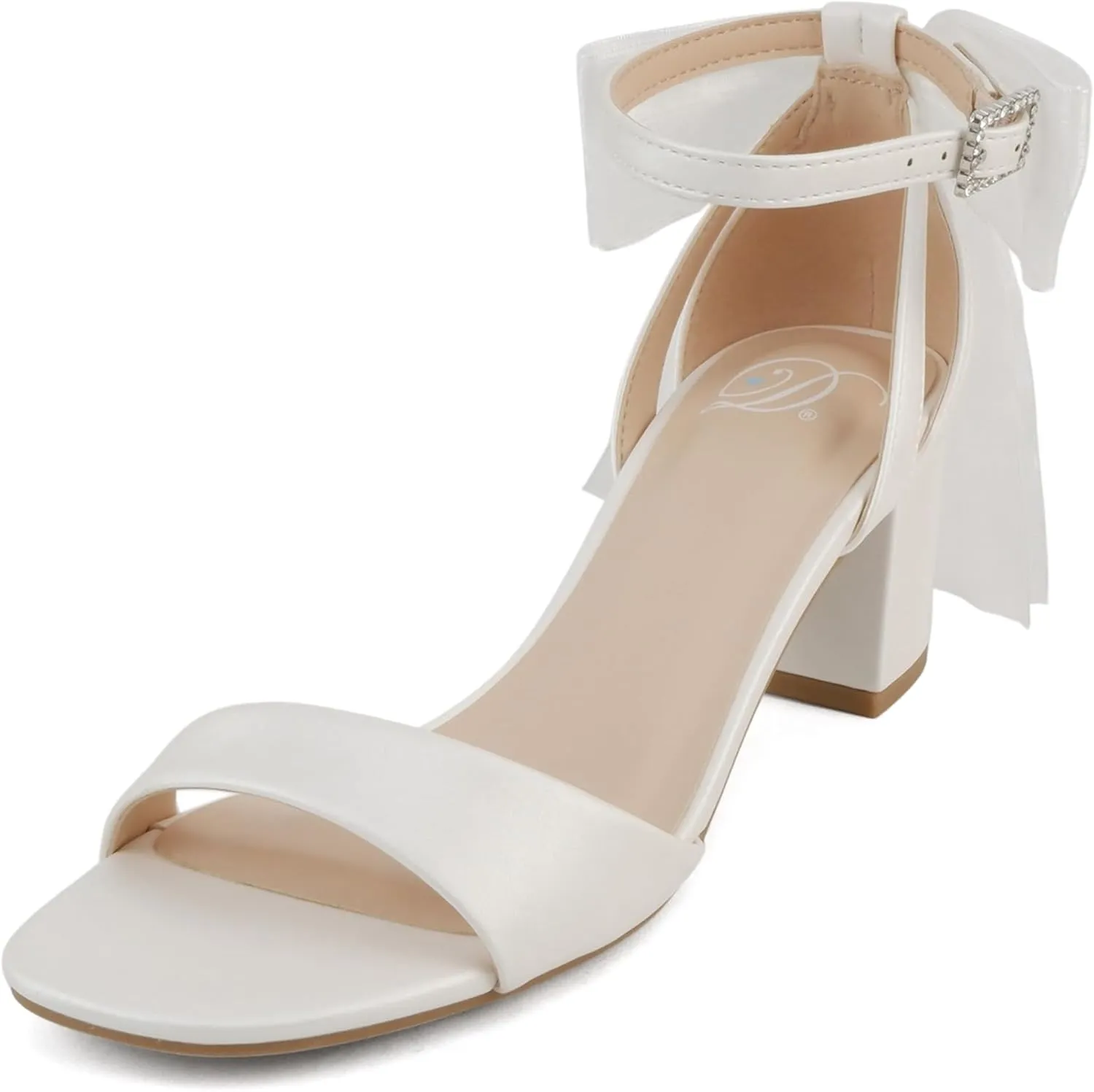 Delicious Everly ~ Women Ankle Strap Low Heel Bridal Dress Sandals