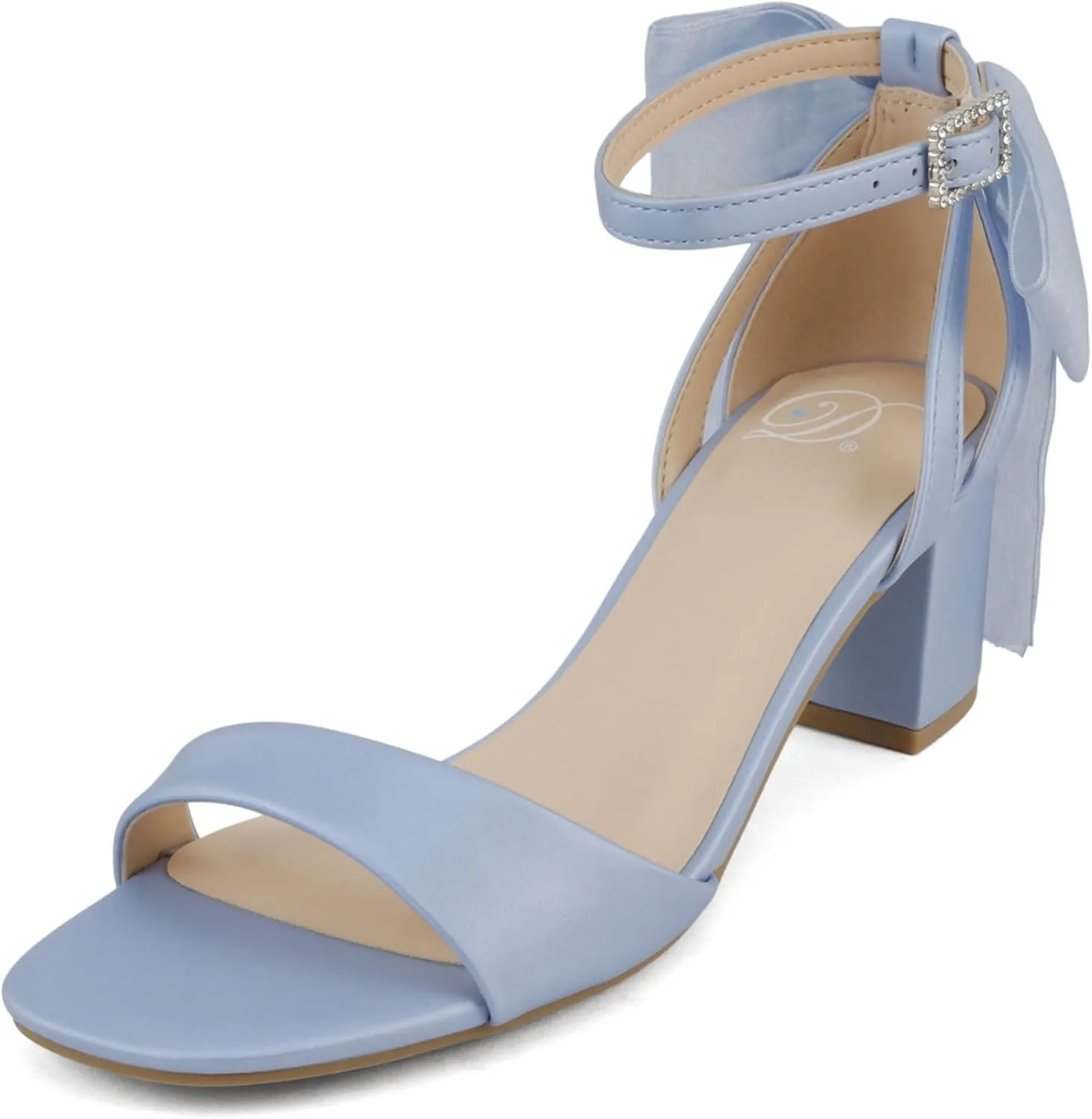 Delicious Everly ~ Women Ankle Strap Low Heel Bridal Dress Sandals