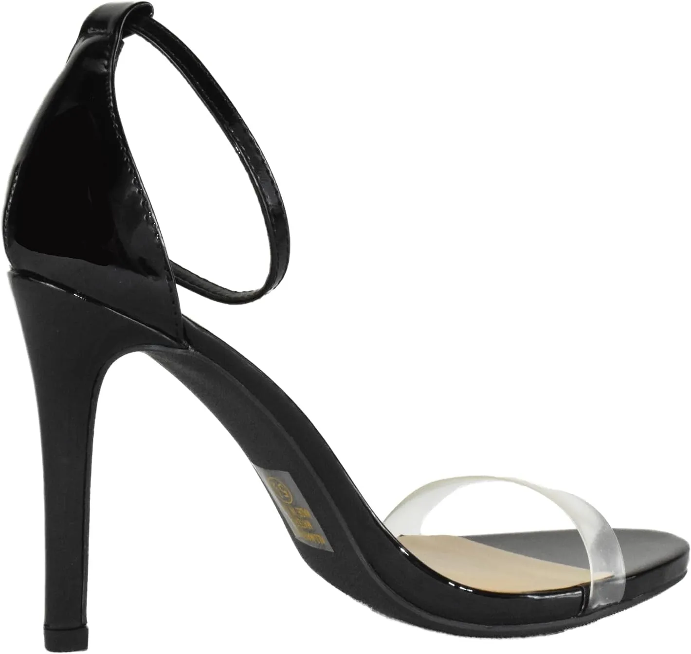 Delicious Shoes Women Ankle Strap Lucite Clear Band Stiletto High Heel Sandals Open Toe JACKEY-S