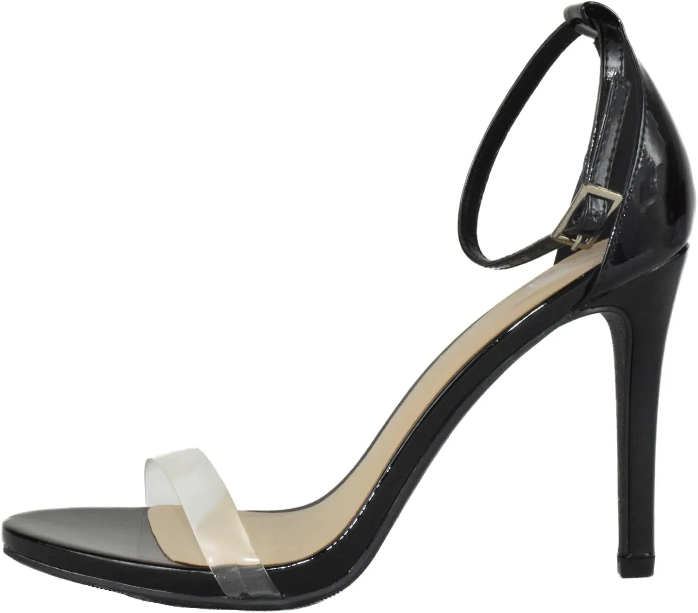 Delicious Shoes Women Ankle Strap Lucite Clear Band Stiletto High Heel Sandals Open Toe JACKEY-S