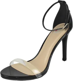 Delicious Shoes Women Ankle Strap Lucite Clear Band Stiletto High Heel Sandals Open Toe JACKEY-S