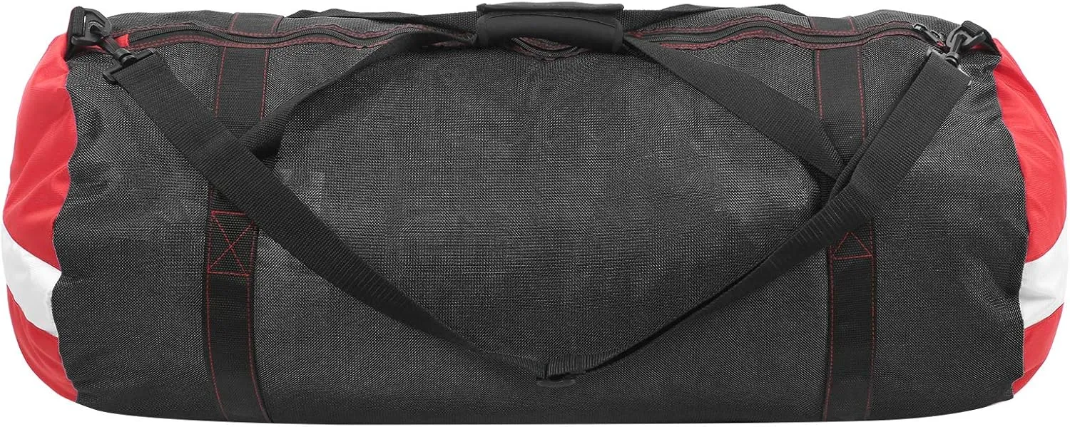 Diving Storage Mesh Shoulder Bag Pack Handbag Equipment for Flipper Wet Clothes PVC Oxford (Black)