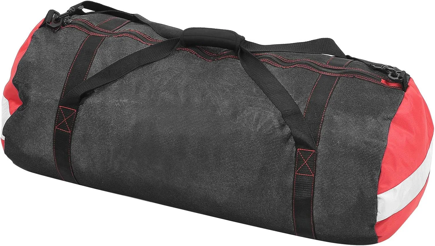 Diving Storage Mesh Shoulder Bag Pack Handbag Equipment for Flipper Wet Clothes PVC Oxford (Black)