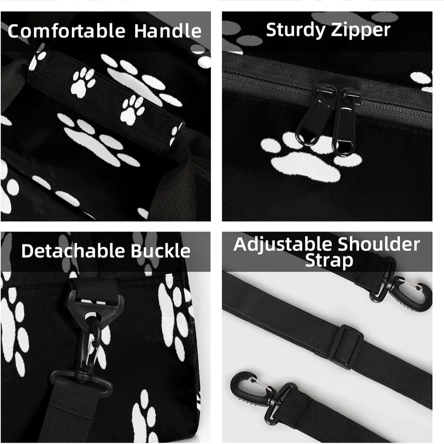 Dog Paw Small Gym Bag 18 inch Carry On Duffel Bag for Weekender Travel Sports Workout Yoga Gymnastics Dance Ballet