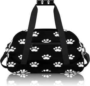 Dog Paw Small Gym Bag 18 inch Carry On Duffel Bag for Weekender Travel Sports Workout Yoga Gymnastics Dance Ballet