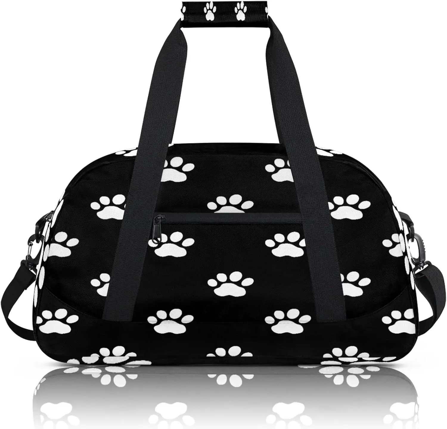 Dog Paw Small Gym Bag 18 inch Carry On Duffel Bag for Weekender Travel Sports Workout Yoga Gymnastics Dance Ballet
