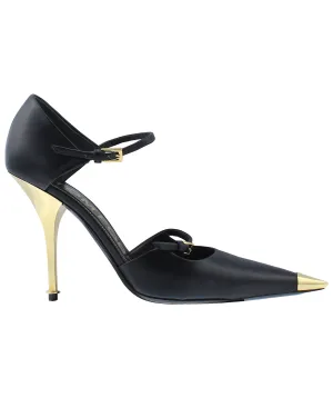 Double Strap Mary Jane Leather Pumps