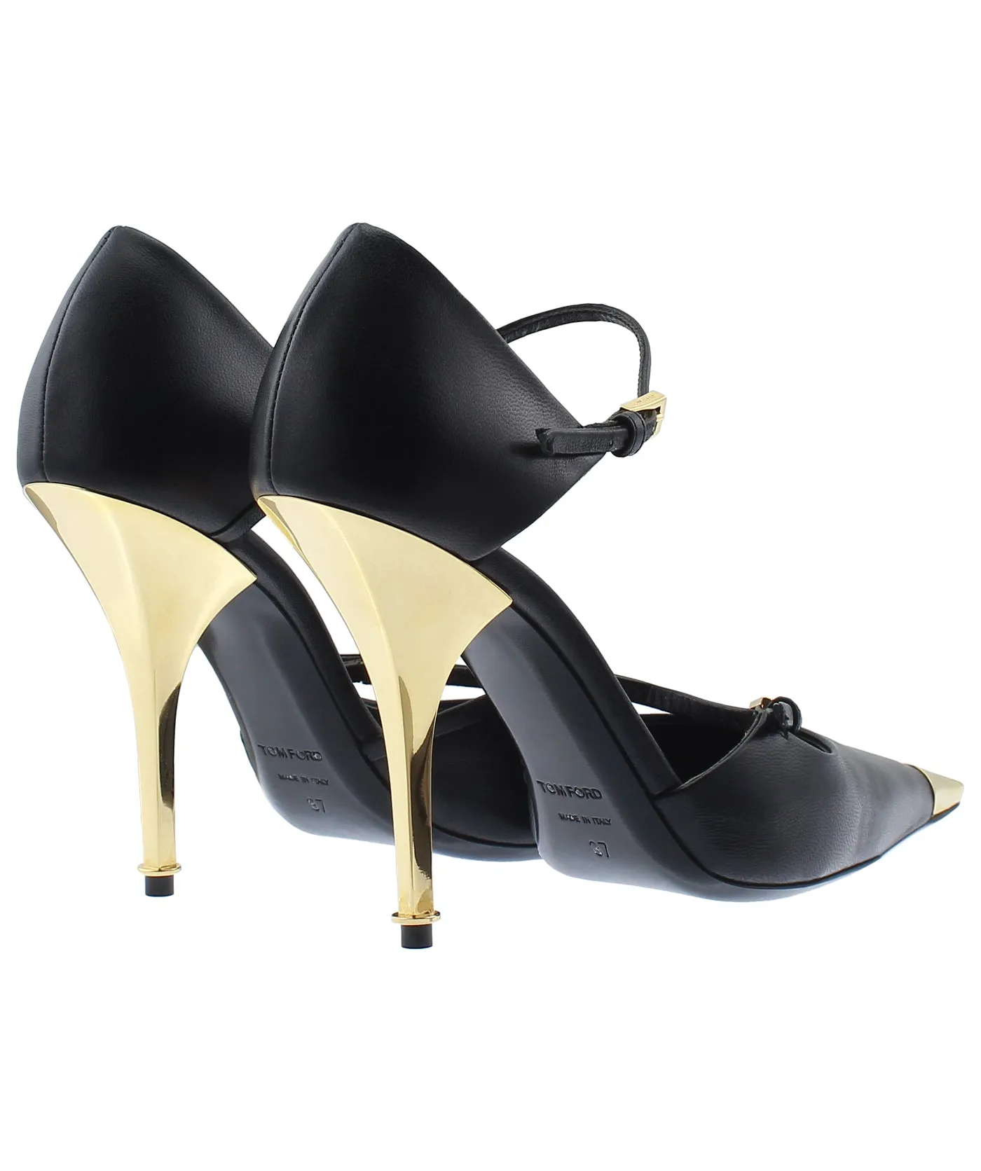 Double Strap Mary Jane Leather Pumps