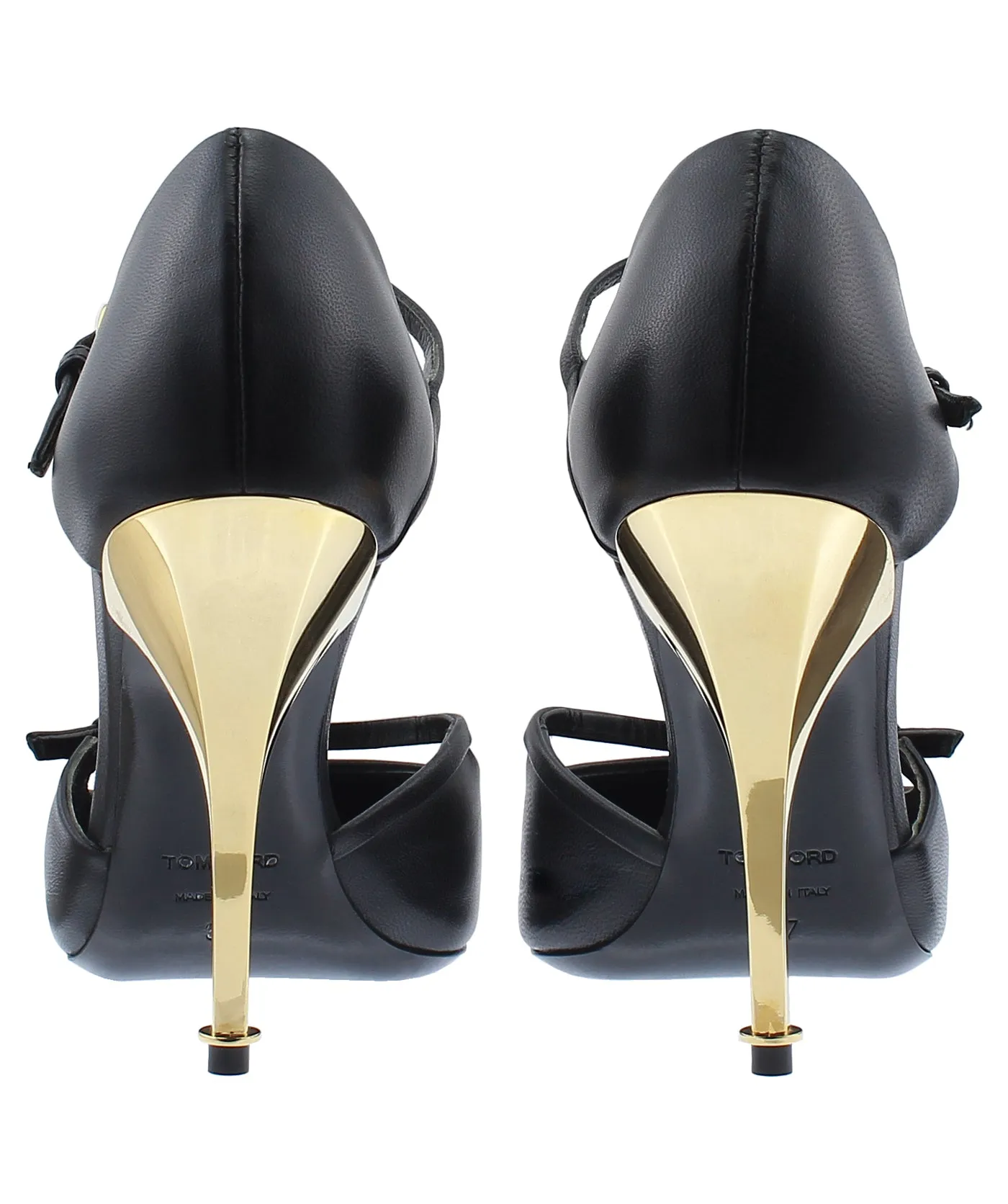Double Strap Mary Jane Leather Pumps