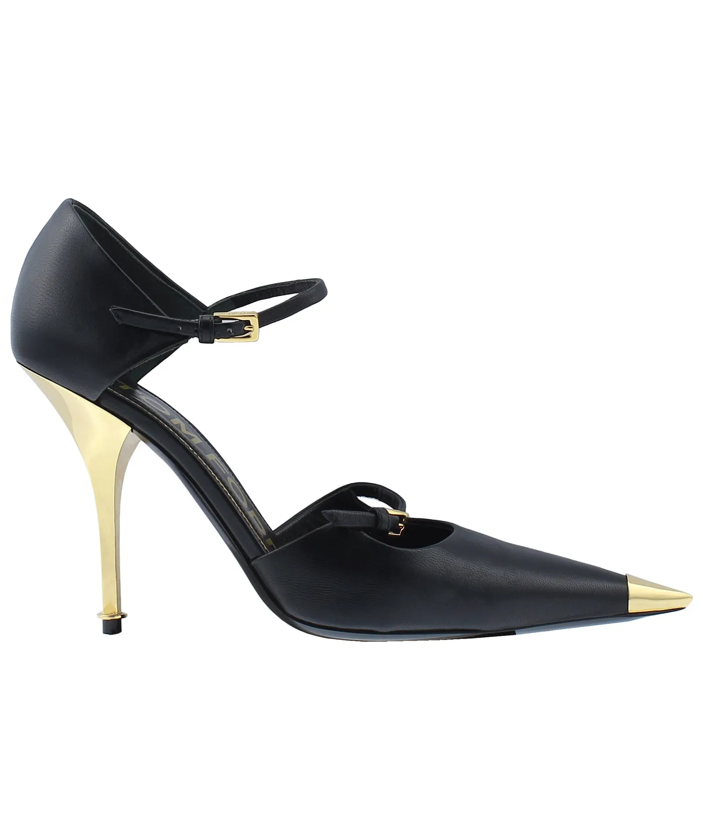 Double Strap Mary Jane Leather Pumps