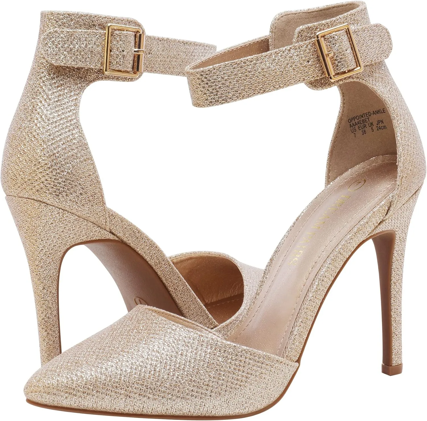 DREAM PAIRS Oppointed-Ankle Women's Pointed Toe Ankle Strap D'Orsay High Heel Stiletto Pumps Shoes