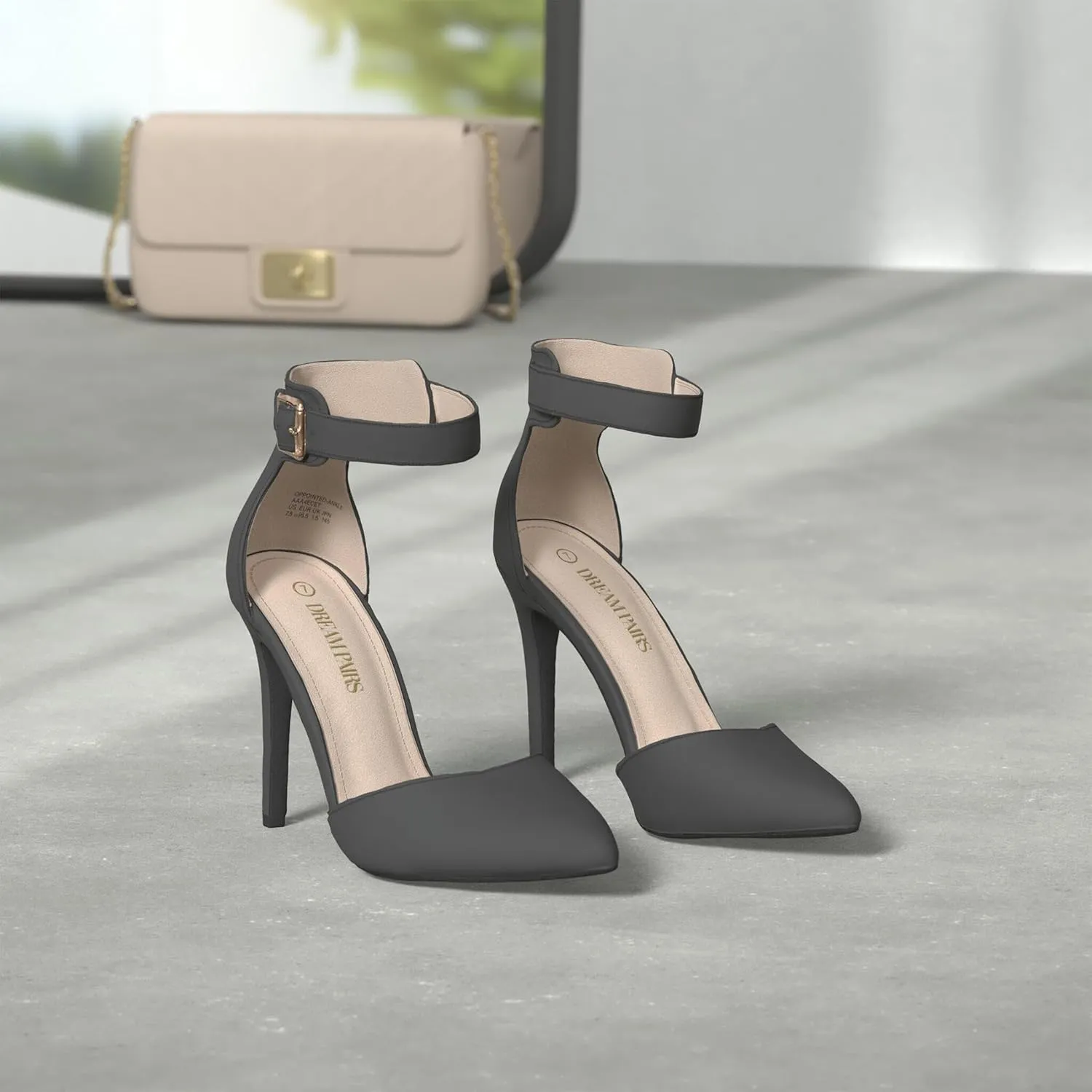 DREAM PAIRS Oppointed-Ankle Women's Pointed Toe Ankle Strap D'Orsay High Heel Stiletto Pumps Shoes