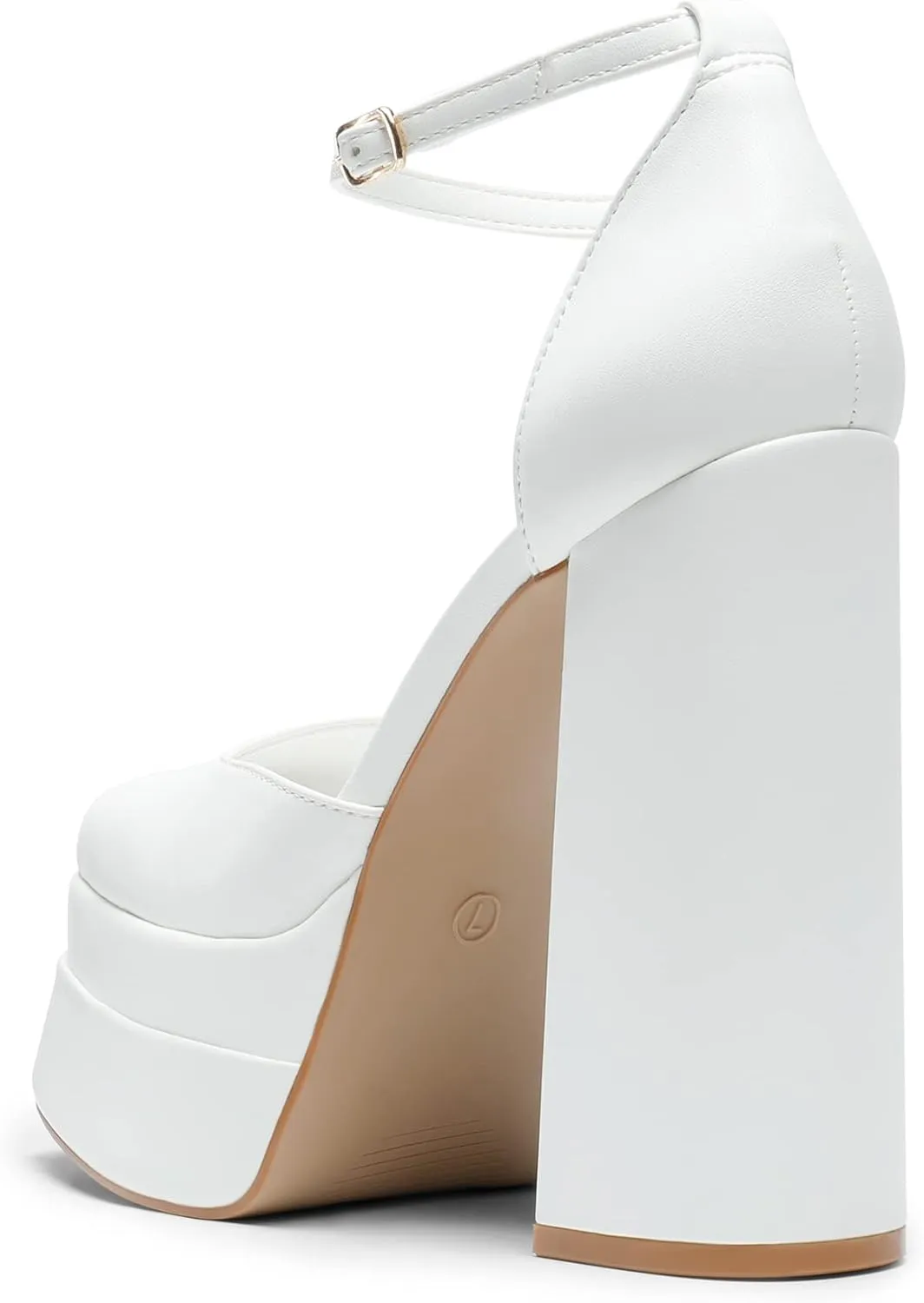 DREAM PAIRS Women’s High Chunky Platform Closed Toe Block Heels Square Toe Ankle Strap Dress Wedding Party Pumps Shoes Aurelia
