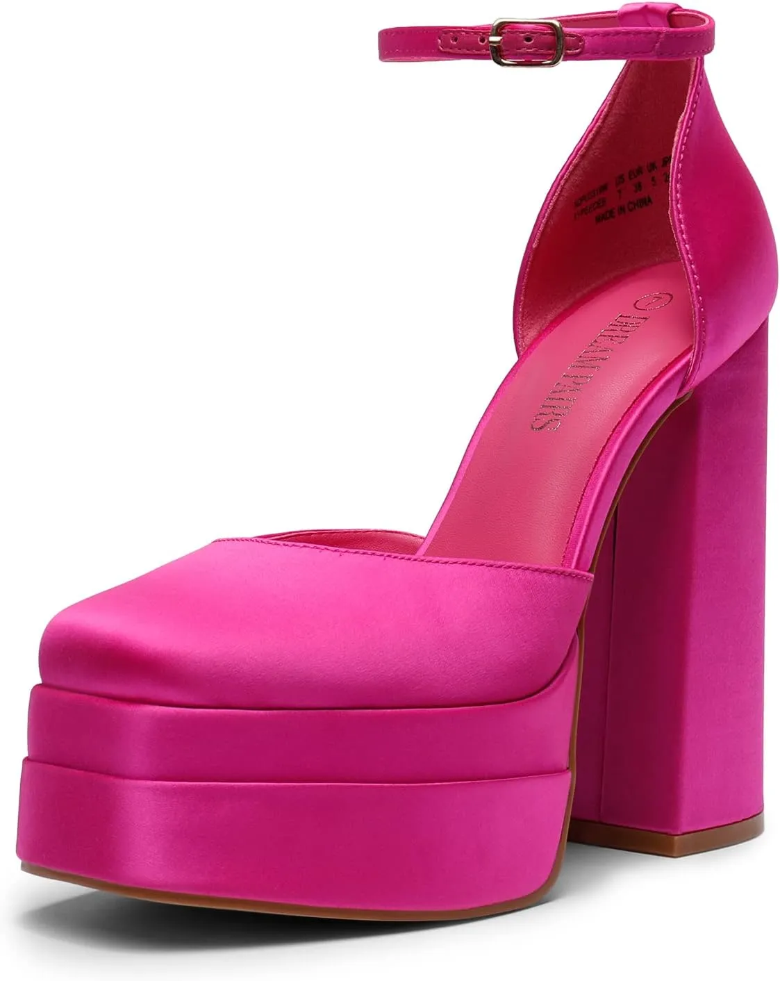 DREAM PAIRS Women’s High Chunky Platform Closed Toe Block Heels Square Toe Ankle Strap Dress Wedding Party Pumps Shoes Aurelia