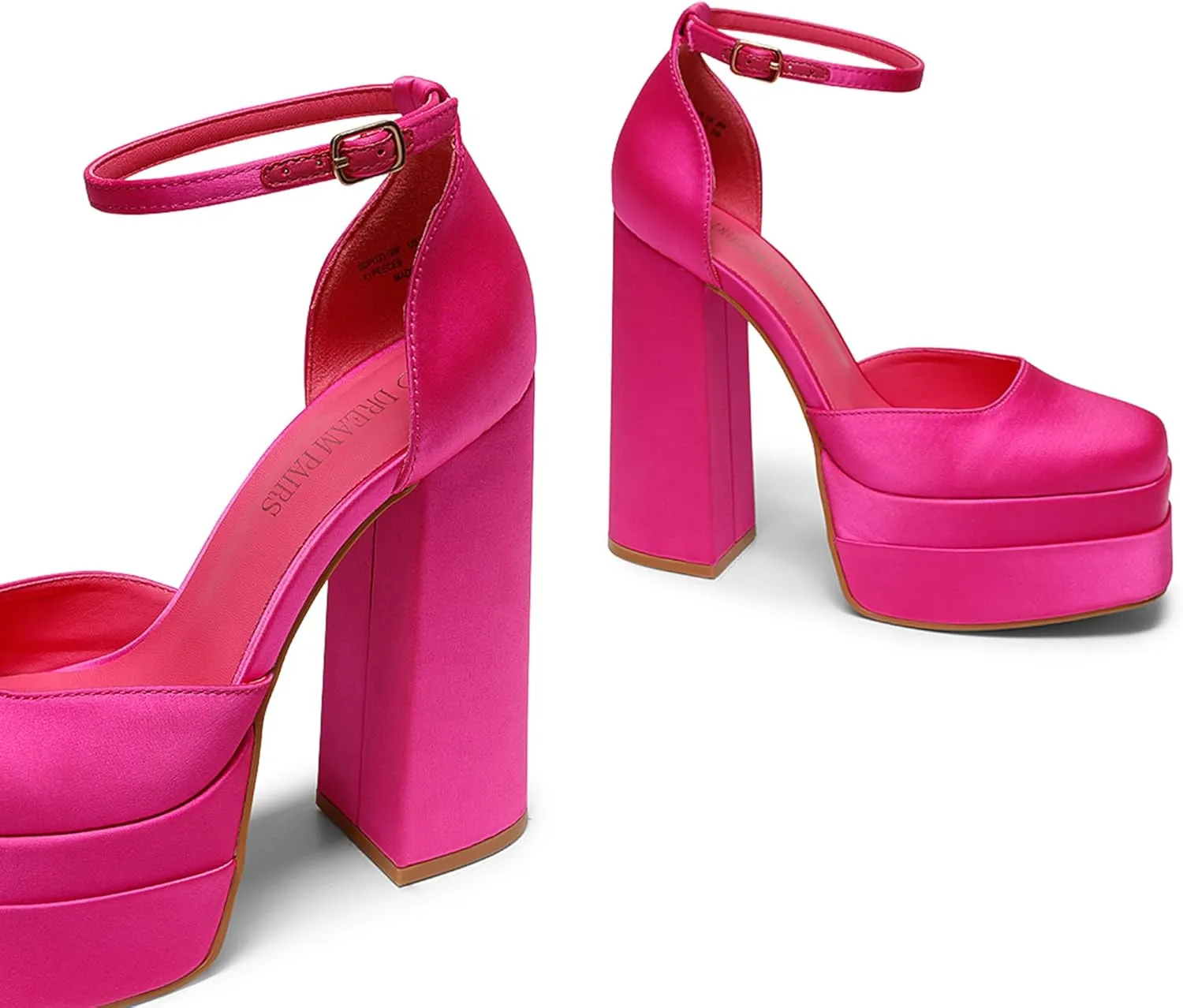 DREAM PAIRS Women’s High Chunky Platform Closed Toe Block Heels Square Toe Ankle Strap Dress Wedding Party Pumps Shoes Aurelia