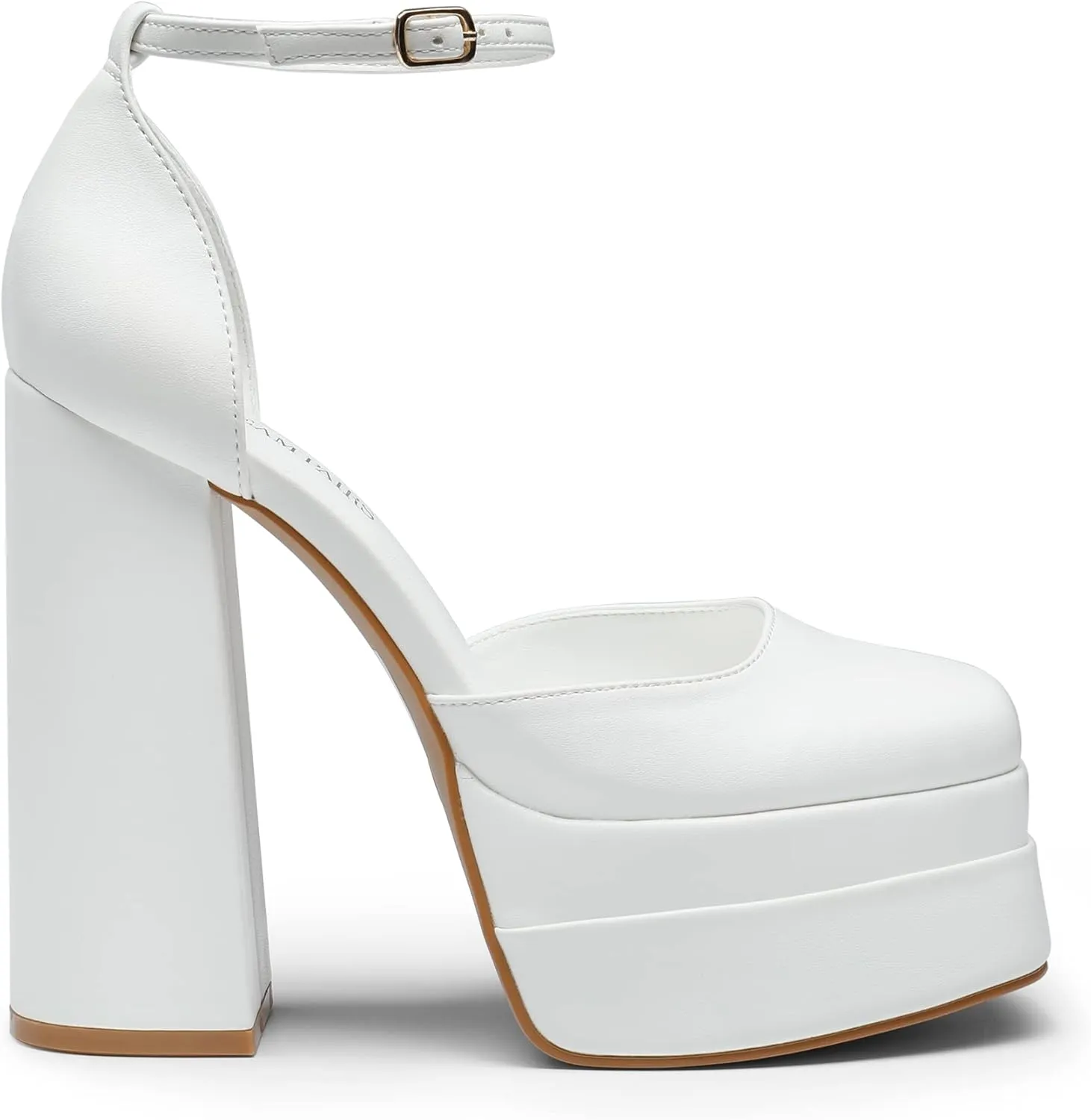 DREAM PAIRS Women’s High Chunky Platform Closed Toe Block Heels Square Toe Ankle Strap Dress Wedding Party Pumps Shoes Aurelia
