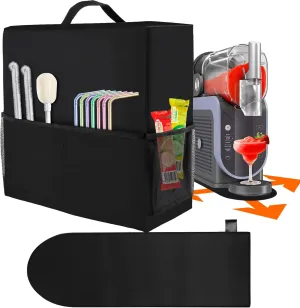 Dust Cover and Sliding Pad Kits for Slushie Machine, 600D Oxford Fabric Slushy Maker Bag with Pocket, Quickly and Smoothly Slide Mat, Compatible for Ninja Frozen Slushie Machine FS301C/FS301/FS300