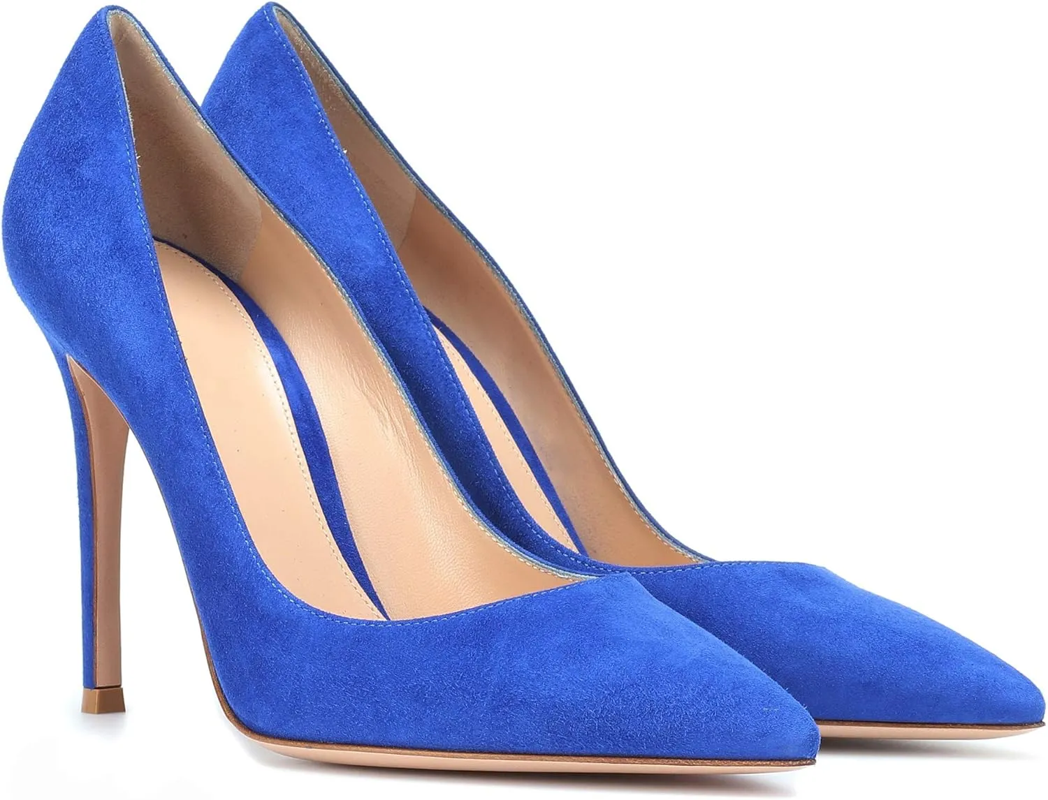 Eldof Women's Pointed Toe Pumps 4 inches Classic Stiletto Chic Heel Suede Shoes