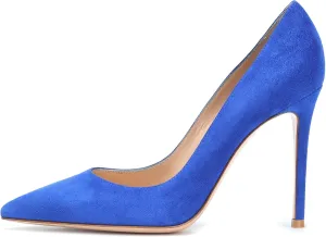 Eldof Women's Pointed Toe Pumps 4 inches Classic Stiletto Chic Heel Suede Shoes