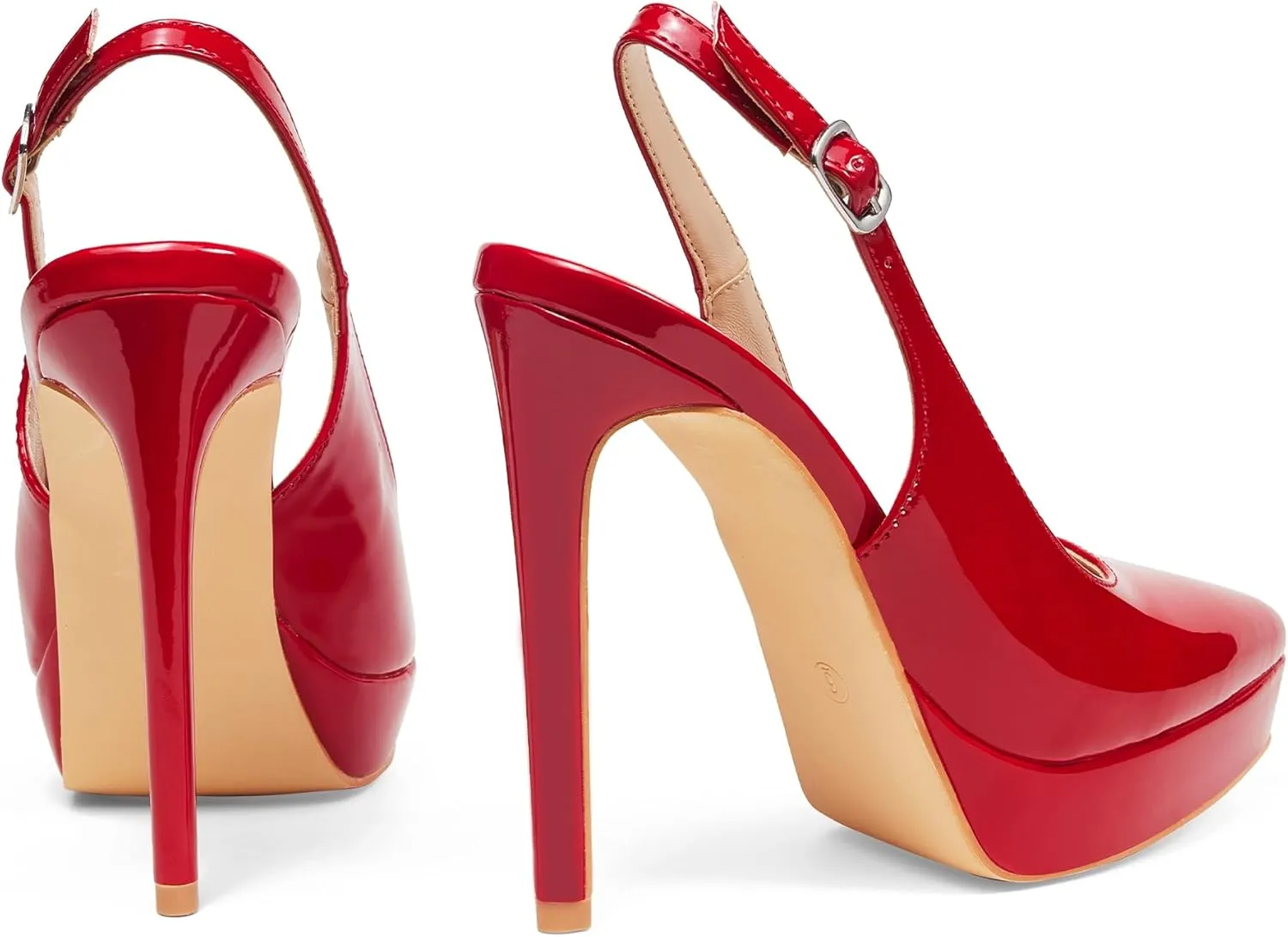 Elisabet Tang Platform Pumps 5 Inch Pointed Closed Toe Stiletto Slingback High Heel for Women Evening Prom Party Wedding Homecoming Dress Shoes Sexy