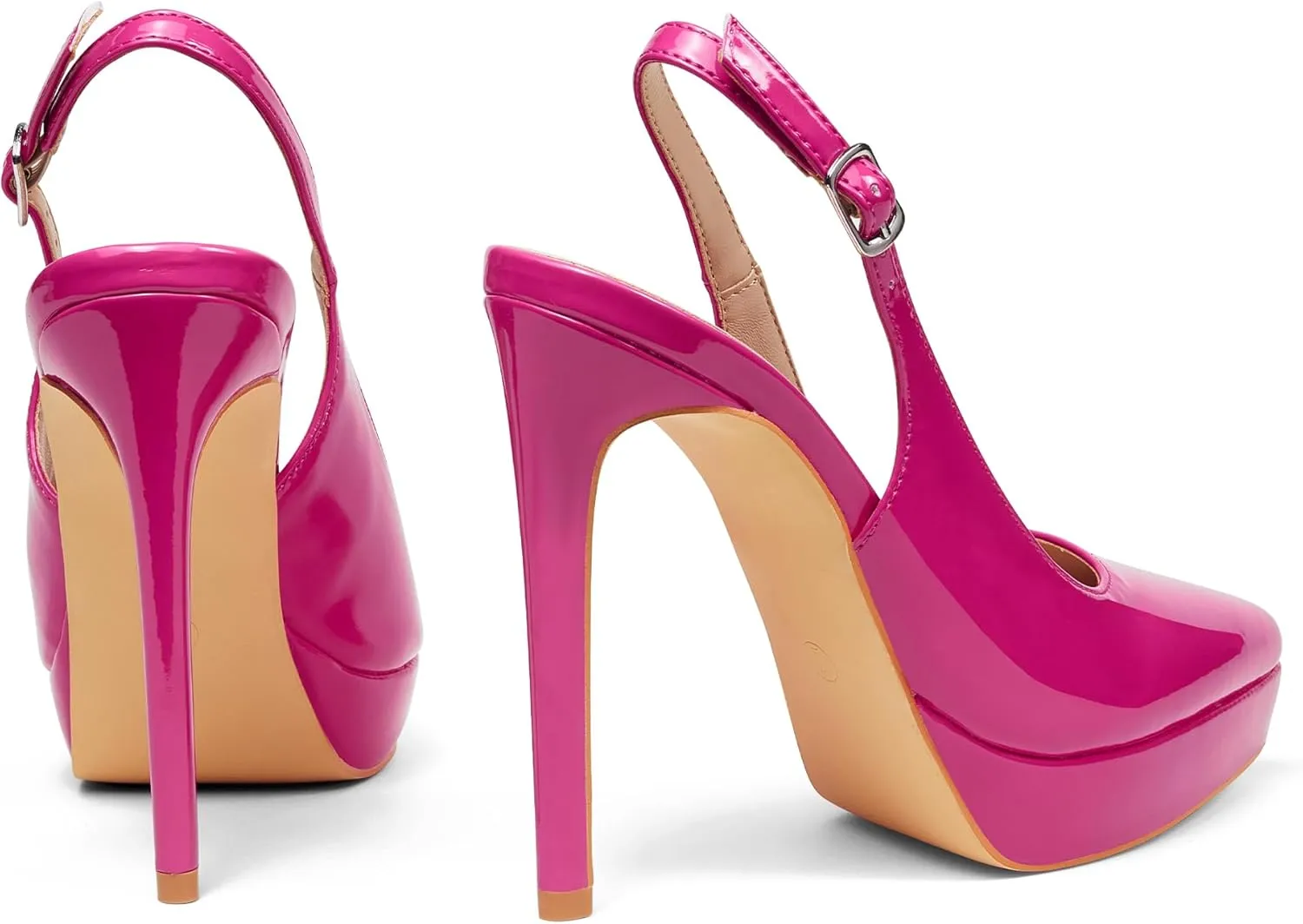 Elisabet Tang Platform Pumps 5 Inch Pointed Closed Toe Stiletto Slingback High Heel for Women Evening Prom Party Wedding Homecoming Dress Shoes Sexy