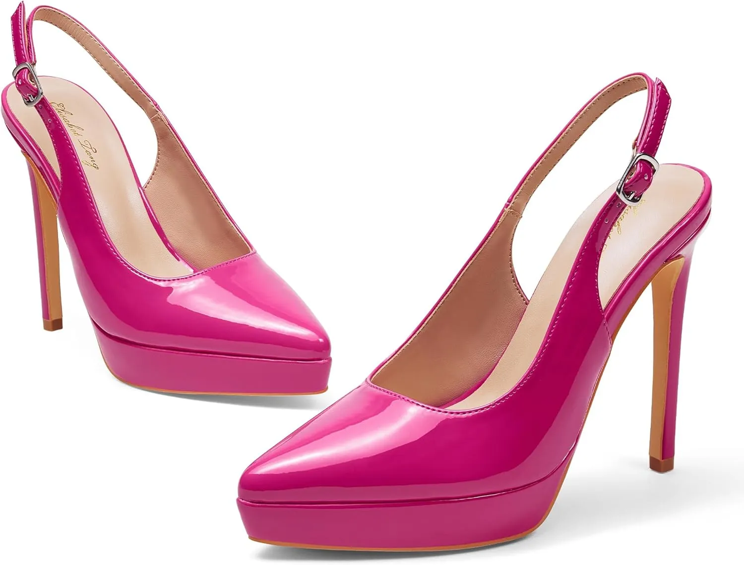 Elisabet Tang Platform Pumps 5 Inch Pointed Closed Toe Stiletto Slingback High Heel for Women Evening Prom Party Wedding Homecoming Dress Shoes Sexy