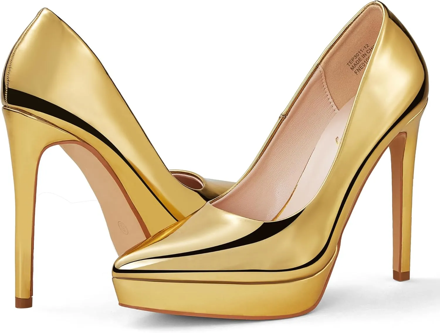 Elisabet Tang Women's Pumps,4.7 Inch High Platform Stiletto Heels for Dressy,with Comfy Pointy Closed Toe at Work Dating Wedding Party Prom Church