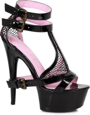 Ellie Shoes Women's 6 inch Double Ankle Strap Heel (Black;12)