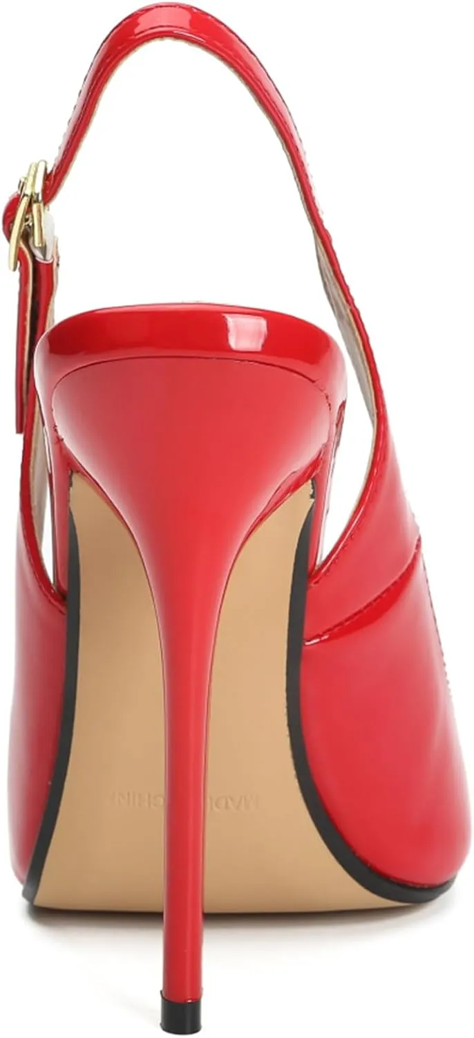 F&A LOVING Unisex Men's Women's Peep Toe High Heel Slingback Pumps Sexy Stiletto Sandals