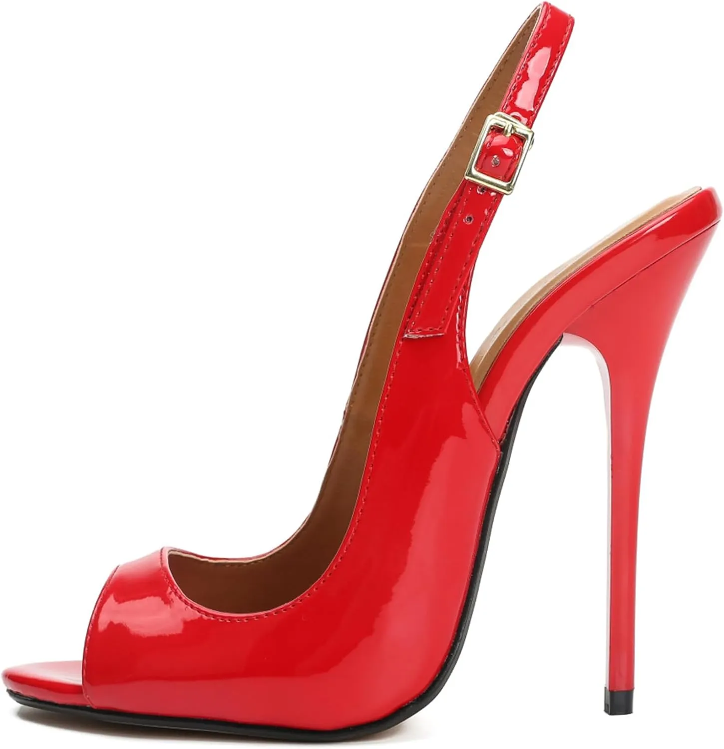 F&A LOVING Unisex Men's Women's Peep Toe High Heel Slingback Pumps Sexy Stiletto Sandals