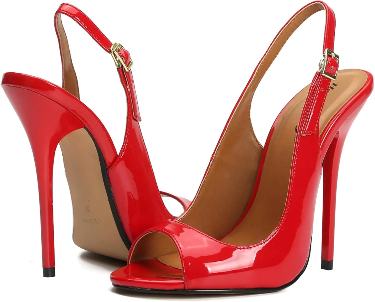 F&A LOVING Unisex Men's Women's Peep Toe High Heel Slingback Pumps Sexy Stiletto Sandals