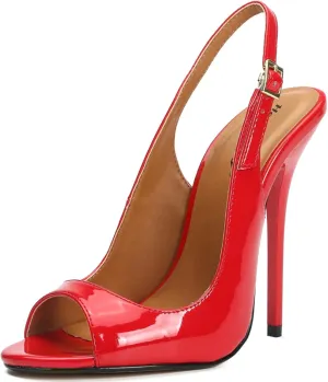 F&A LOVING Unisex Men's Women's Peep Toe High Heel Slingback Pumps Sexy Stiletto Sandals