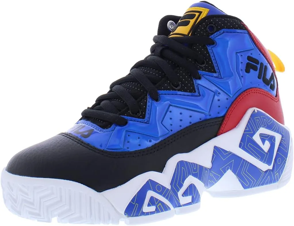 Fila MB-Night Walk GS Sneaker Boys' Youth Basketball 4 M US Big Kid Black-Red-Blue