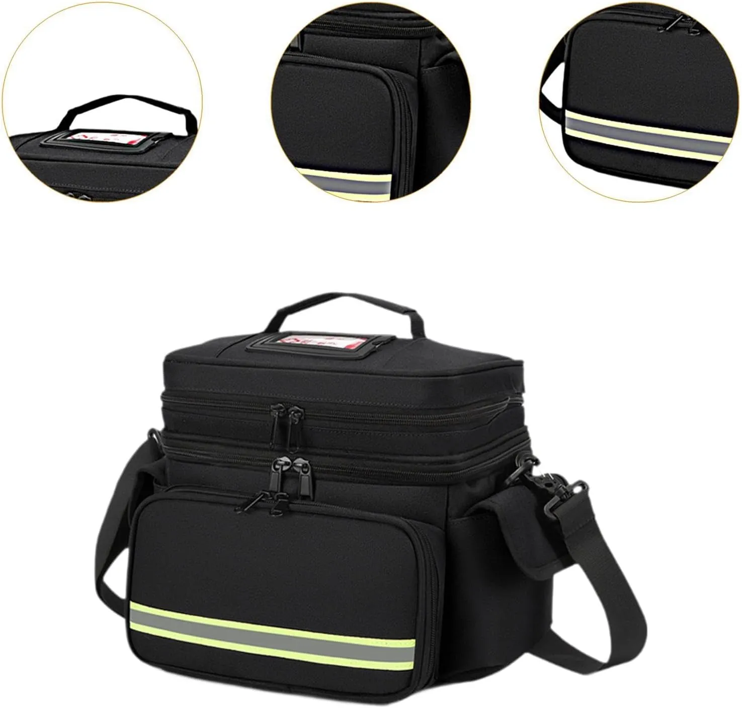 First Aid Bag Medical Storage Bag Zipper Close Portable Emergency Supplies Pouch Emergency Kits Organizer for Hiking Outdoor, Double Layer