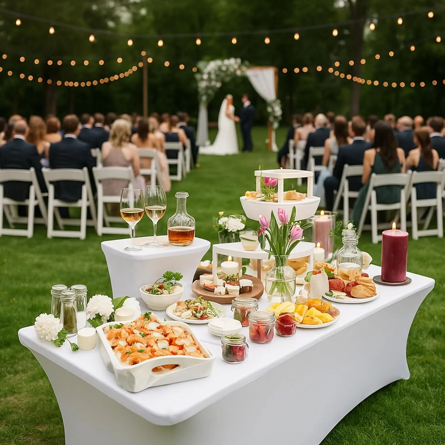 Fixwal 3 Pack Raw White Table Cloths Rectangle 6FT, Tablecloths Rectangular Stretch Spandex Fitted Table Covers 6 ft for Parties, Trade Shows, Banquet, Weddings, Buffet, Graduation Decorations