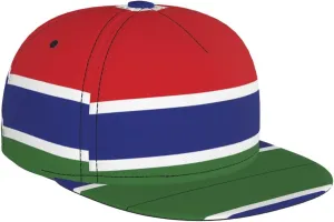 Flag of The Gambia Outdoor Sports Baseball Cap, Daily Sports Adjustable Fashionable Flat Brim hat, Unisex Four-Season Outdoor Sports Cap, Black