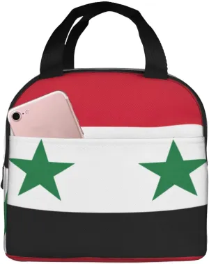 Flag Of The Syrian Arab Republic Stylish Lunch Box For Men Women Adults Reusable Bag For Work Picnic